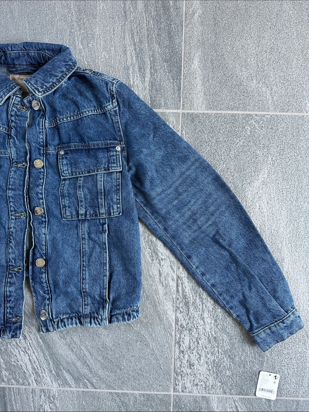 NWT Free People We The Free Jade Denim Jacket High low High Dove Medium wash S - Picture 10 of 16